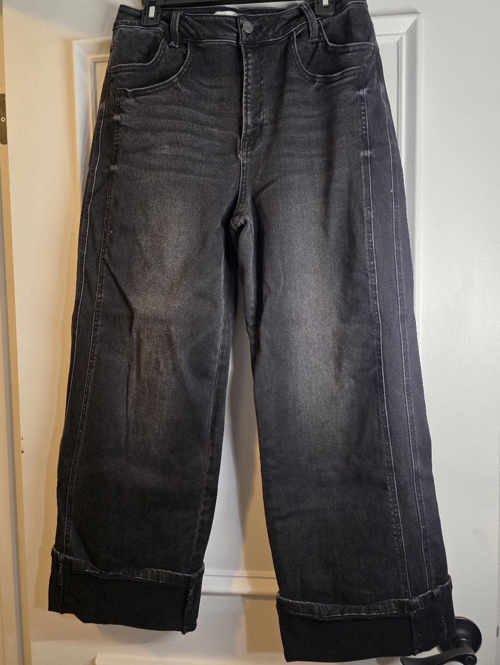 Black Denim Wide Leg Jeans SIZE 30
